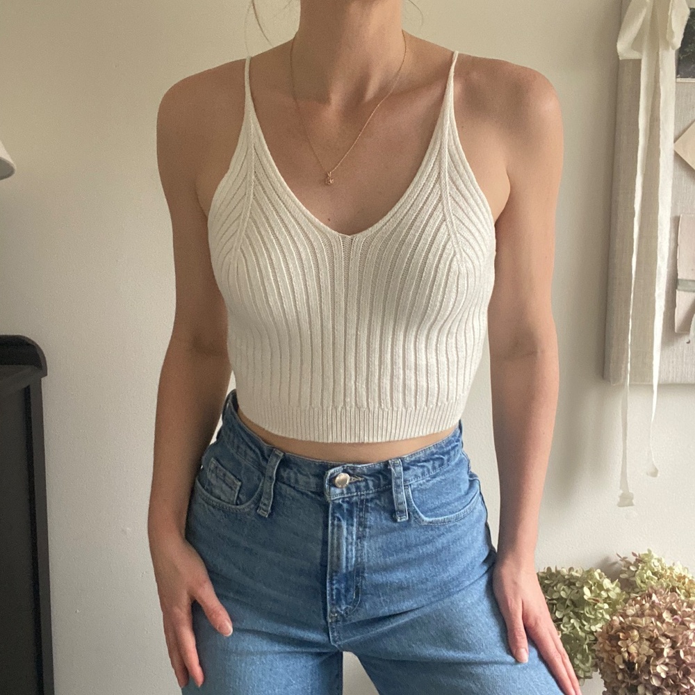 NWT Cropped Knit Cami